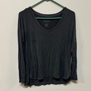 American Eagle Outfitters Soft Black V-Neck Blouse